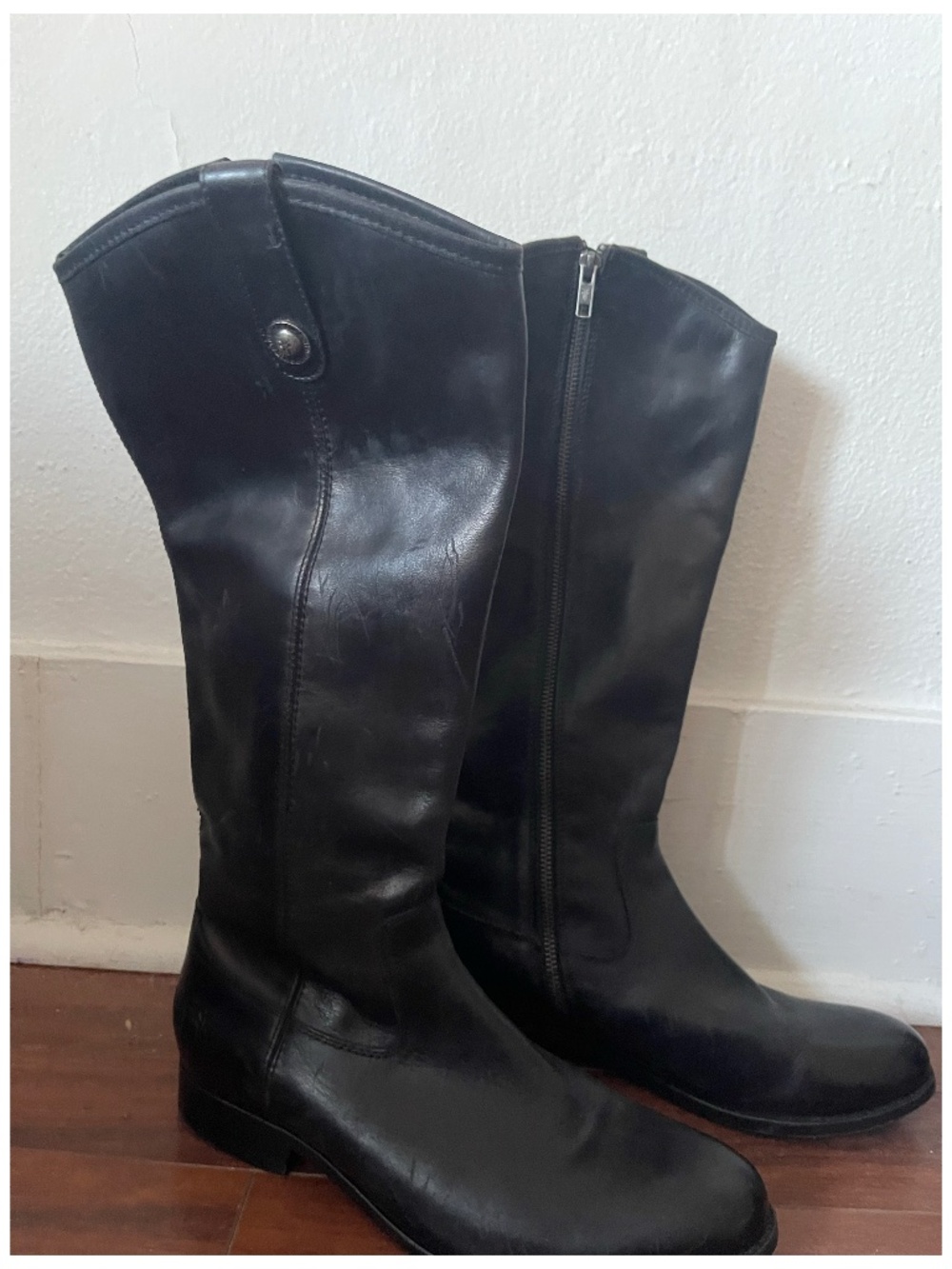 Frye Knee High Size Zipper Black Boots Size 9